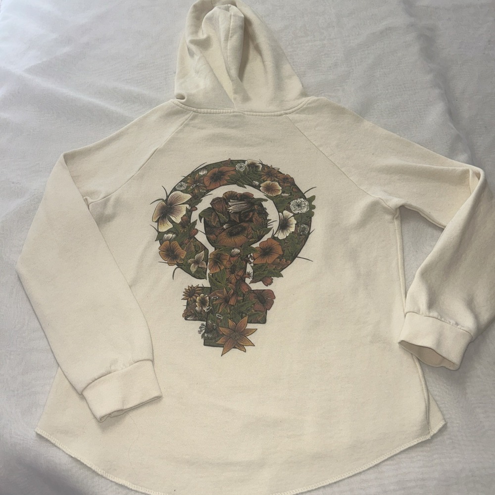 Pearl Jam S Female Symbol Floral On Back Pullover Sweater  Women's